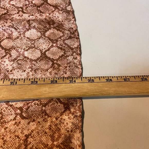 Anna Cate Women S Blouse Snakeskin Print Long Sleeve Oversized Keyhole Tie Neck - Picture 8 of 9